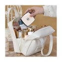 Kosmetyczka organizer na kosmetyki z rączką 17x7x19cm kremowa KS128B Kosmetyczka organizer na kosmetyki z rączką 17x7x19cm kremowa KS128B