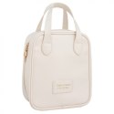 Kosmetyczka organizer na kosmetyki z rączką 17x7x19cm kremowa KS128B Kosmetyczka organizer na kosmetyki z rączką 17x7x19cm kremowa KS128B