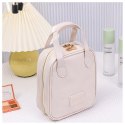 Kosmetyczka organizer na kosmetyki z rączką 17x7x19cm kremowa KS128B Kosmetyczka organizer na kosmetyki z rączką 17x7x19cm kremowa KS128B