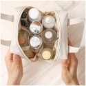 Kosmetyczka organizer na kosmetyki z rączką 17x7x19cm kremowa KS128B Kosmetyczka organizer na kosmetyki z rączką 17x7x19cm kremowa KS128B