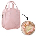 Kosmetyczka organizer na kosmetyki z rączką 17x7x19cm różowa KS128R Kosmetyczka organizer na kosmetyki z rączką 17x7x19cm różowa KS128R
