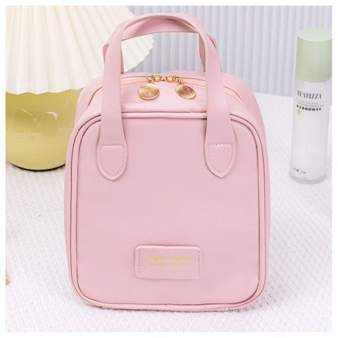 Kosmetyczka organizer na kosmetyki z rączką 17x7x19cm różowa KS128R Kosmetyczka organizer na kosmetyki z rączką 17x7x19cm różowa KS128R