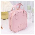 Kosmetyczka organizer na kosmetyki z rączką 17x7x19cm różowa KS128R Kosmetyczka organizer na kosmetyki z rączką 17x7x19cm różowa KS128R