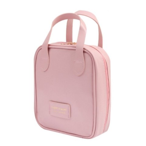Kosmetyczka organizer na kosmetyki z rączką 17x7x19cm różowa KS128R Kosmetyczka organizer na kosmetyki z rączką 17x7x19cm różowa KS128R