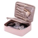 Kosmetyczka rozkładana elegancka kuferek etui pudrowy róż KS87 Kosmetyczka rozkładana elegancka kuferek etui pudrowy róż KS87