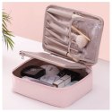 Kosmetyczka rozkładana elegancka kuferek etui pudrowy róż KS87 Kosmetyczka rozkładana elegancka kuferek etui pudrowy róż KS87