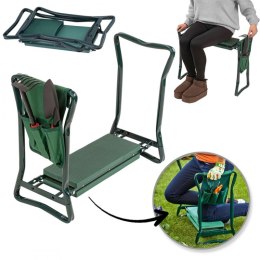 Składany taboret, krzesło, klęcznik ogrodowy 3w1 z kieszonkami 60 x 49 x 25 cm KRT04