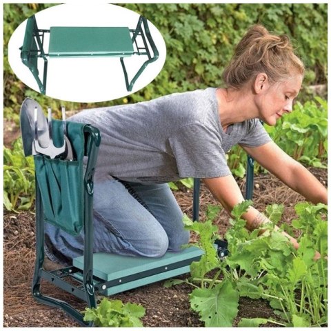 Składany taboret, krzesło, klęcznik ogrodowy 3w1 z kieszonkami 60 x 49 x 25 cm KRT04 Składany taboret, krzesło, klęcznik ogrodowy 3w1 z kieszonkami 60 x 49 x 25 cm KRT04