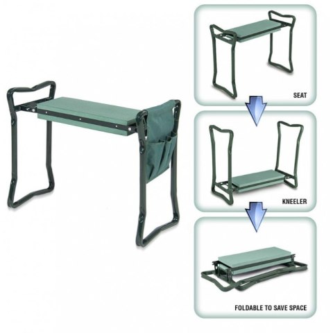Składany taboret, krzesło, klęcznik ogrodowy 3w1 z kieszonkami 60 x 49 x 25 cm KRT04 Składany taboret, krzesło, klęcznik ogrodowy 3w1 z kieszonkami 60 x 49 x 25 cm KRT04