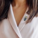 Broszka ozdobna kryształki niebieski chrabąszcz BZ171 Broszka ozdobna kryształki niebieski chrabąszcz BZ171