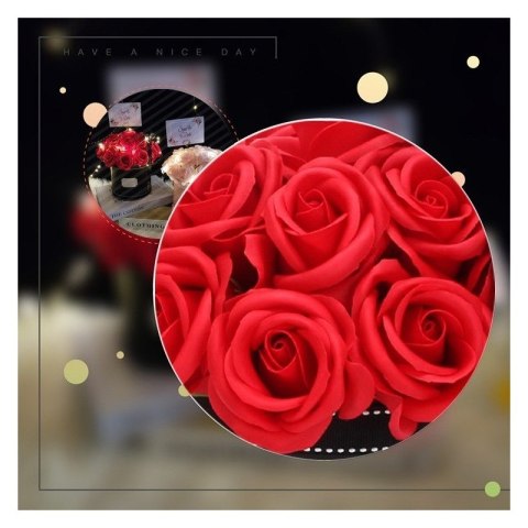 Flower box, bukiet zapachowych kwiatów mydlanych w pudełku 21szt. BUK08CZE Flower box, bukiet zapachowych kwiatów mydlanych w pudełku 21szt. BUK08CZE