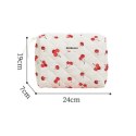 Kosmetyczka damska pikowana w wisienki 19 x 24 x 7cm KS124 Kosmetyczka damska pikowana w wisienki 19 x 24 x 7cm KS124