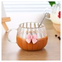 Szklanka ryflowana tulips z kokardką do kawy, drinków 1szt 350ml SZK158 Szklanka ryflowana tulips z kokardką do kawy, drinków 1szt 350ml SZK158