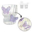 Szklanka ryflowana, z falowanymi ściankami, MOTYLKI fiolet 260 ml 1szt SZK162 Szklanka ryflowana, z falowanymi ściankami, MOTYLKI fiolet 260 ml 1szt SZK162