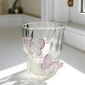 Szklanka ryflowana, z falowanymi ściankami, MOTYLKI fiolet 260 ml 1szt SZK162 Szklanka ryflowana, z falowanymi ściankami, MOTYLKI fiolet 260 ml 1szt SZK162