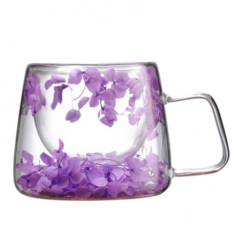 Szklanka termiczna z hortensją w środku fiolet 180 ml 1szt SZK76 Szklanka termiczna z hortensją w środku fiolet 180 ml 1szt SZK76