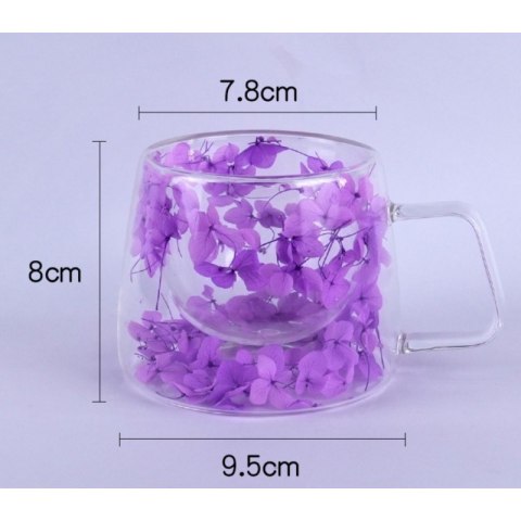 Szklanka termiczna z hortensją w środku fiolet 180 ml 1szt SZK76 Szklanka termiczna z hortensją w środku fiolet 180 ml 1szt SZK76