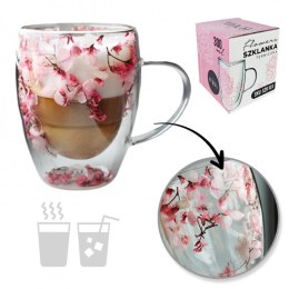 Szklanka termiczna z kwiatami w środku 300ml 1szt SZK101