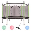 Trampolina ogrodowa dla dzieci siatka 140 cm zielona Trampolina ogrodowa dla dzieci siatka 140 cm zielona