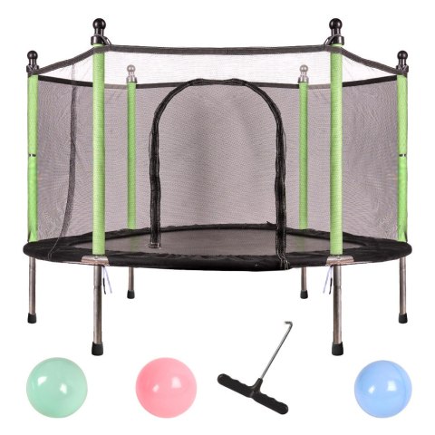 Trampolina ogrodowa dla dzieci siatka 140 cm zielona Trampolina ogrodowa dla dzieci siatka 140 cm zielona