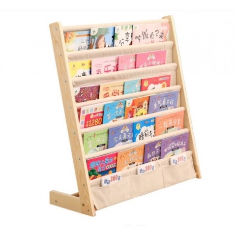 Regał, 6 poziomowy stojak, organizer na książki z kieszonkami 79 x 60 cm SZ45 Regał, 6 poziomowy stojak, organizer na książki z kieszonkami 79 x 60 cm SZ45