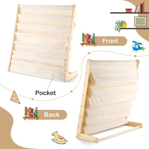 Regał, 6 poziomowy stojak, organizer na książki z kieszonkami 79 x 60 cm SZ45 Regał, 6 poziomowy stojak, organizer na książki z kieszonkami 79 x 60 cm SZ45