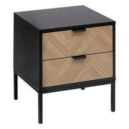 Szafka nocna Chevron z efektem naturalnego drewna