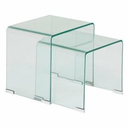 Zestaw 2 stolików Lenia szkło transparentne