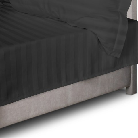 Prześcieradło satyna bambusowo-bawełniana STRIPE BLACK/220x260 Prześcieradło satyna bambusowo-bawełniana STRIPE BLACK/220x260