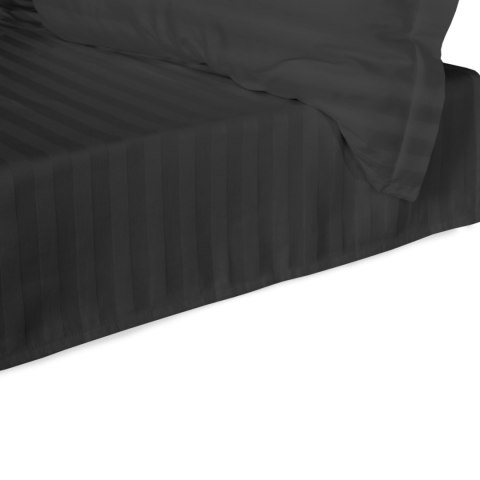 Prześcieradło satyna bambusowo-bawełniana STRIPE BLACK/220x260 Prześcieradło satyna bambusowo-bawełniana STRIPE BLACK/220x260