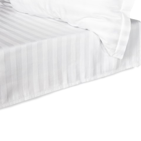 Prześcieradło satyna bambusowo-bawełniana STRIPE WHITE/160x240 Prześcieradło satyna bambusowo-bawełniana STRIPE WHITE/160x240