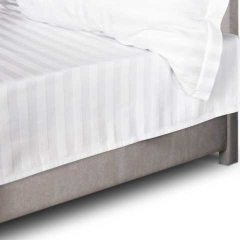 Prześcieradło satyna bambusowo-bawełniana STRIPE WHITE/220x260 Prześcieradło satyna bambusowo-bawełniana STRIPE WHITE/220x260