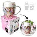 Szklanka termiczna z kwiatami w środku, gipsówka hortensje róż 300 ml 1szt SZK180 Szklanka termiczna z kwiatami w środku, gipsówka hortensje róż 300 ml 1szt SZK180