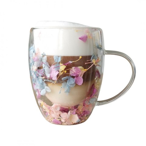 Szklanka termiczna z kwiatami w środku, gipsówka hortensje róż 300 ml 1szt SZK180 Szklanka termiczna z kwiatami w środku, gipsówka hortensje róż 300 ml 1szt SZK180