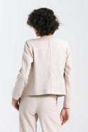 Żakiet typu chanel lniany Z54 Beige - Nife Żakiet typu chanel lniany Z54 Beige - Nife