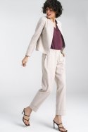 Żakiet typu chanel lniany Z54 Beige - Nife Żakiet typu chanel lniany Z54 Beige - Nife