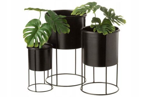 Doniczka Jolipa 11 cm x 11 x 19 cm średnica 11 cm metal czarny Doniczka Jolipa 11 cm x 11 x 19 cm średnica 11 cm metal czarny