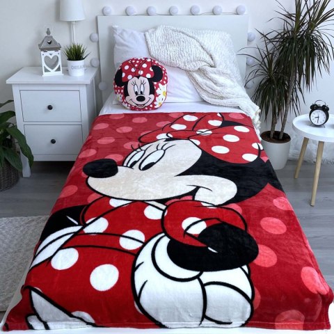 Koc flanelowy 100x150 Myszka Minnie czerwony (coral) Koc flanelowy 100x150 Myszka Minnie czerwony (coral)