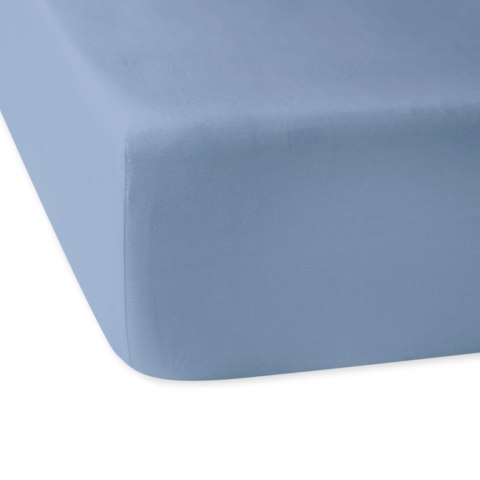 Prześcieradło satyna bawełniana z gumką niebieski 009/120x200 Prześcieradło satyna bawełniana z gumką niebieski 009/120x200