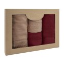 Ręcznik D Bawełna 100% Solano Beż + Bordo (P) 2x50x90+2x70x140 kpl. Ręcznik D Bawełna 100% Solano Beż + Bordo (P) 2x50x90+2x70x140 kpl.