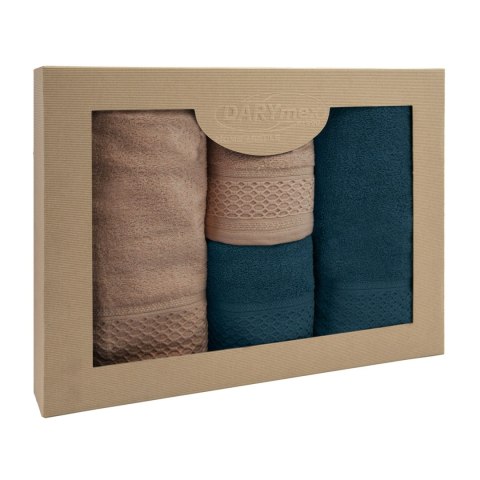 Ręcznik D Bawełna 100% Solano Beż + Granat (P) 2x50x90+2x70x140 kpl. Ręcznik D Bawełna 100% Solano Beż + Granat (P) 2x50x90+2x70x140 kpl.