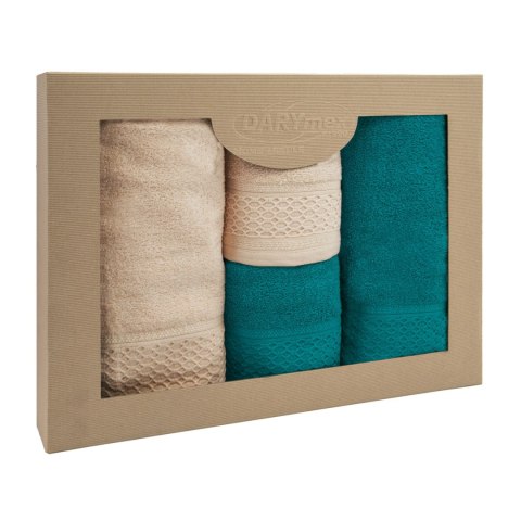 Ręcznik D Bawełna 100% Solano Cappuccino + Ciemny Turkus (P) 2x50x90+2x70x140 kpl. Ręcznik D Bawełna 100% Solano Cappuccino + Ciemny Turkus (P) 2x50x90+2x70x140 kpl.