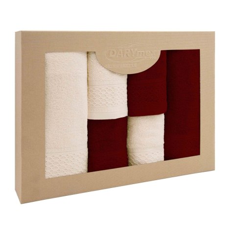 Ręcznik D Bawełna 100% Solano Ecru + Bordo (P) 2x30x50+2x50x90+2x70x140 kpl. Ręcznik D Bawełna 100% Solano Ecru + Bordo (P) 2x30x50+2x50x90+2x70x140 kpl.