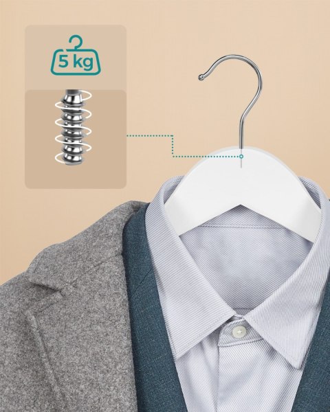 Wieszaki drewno białe 10szt - CRW03W10 Wieszaki drewno białe 10szt - CRW03W10
