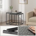 Stolik kawowy kwadrat 2szt - beton / nogi czarne Stolik kawowy kwadrat 2szt - beton / nogi czarne