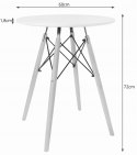 Zestaw stół okrągły TODI 60cm biały + 2 krzesła MARK czarne Zestaw stół okrągły TODI 60cm biały + 2 krzesła MARK czarne