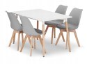 Zestaw stół prostokątny ADRIA 120x80 biały + 4 krzesła MARK szare Zestaw stół prostokątny ADRIA 120x80 biały + 4 krzesła MARK szare