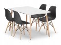 Zestaw stół prostokątny ADRIA 120x80 biały + 4 krzesła OSAKA czarne Zestaw stół prostokątny ADRIA 120x80 biały + 4 krzesła OSAKA czarne