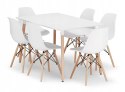 Zestaw stół prostokątny ADRIA 120x80 biały + 6 krzeseł OSAKA białe Zestaw stół prostokątny ADRIA 120x80 biały + 6 krzeseł OSAKA białe