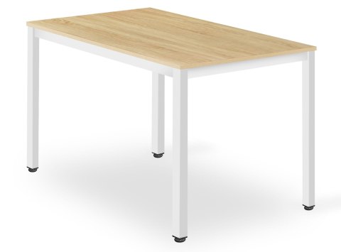 Zestaw stół prostokątny TESSA 120x60 dąb + 4 krzesła OSAKA białe Zestaw stół prostokątny TESSA 120x60 dąb + 4 krzesła OSAKA białe